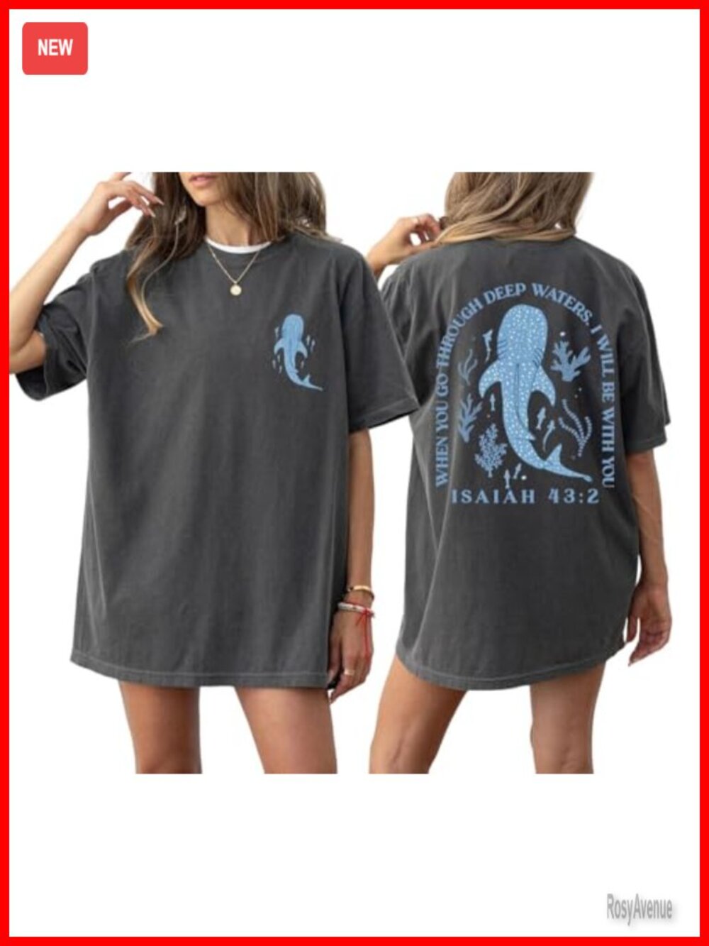 Christian Oversized Bible Verse Graphic Tee Boho Wildflowers Vacation